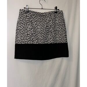 Michael Kors Skirt Size 2 Black White Animal Print Mini‎